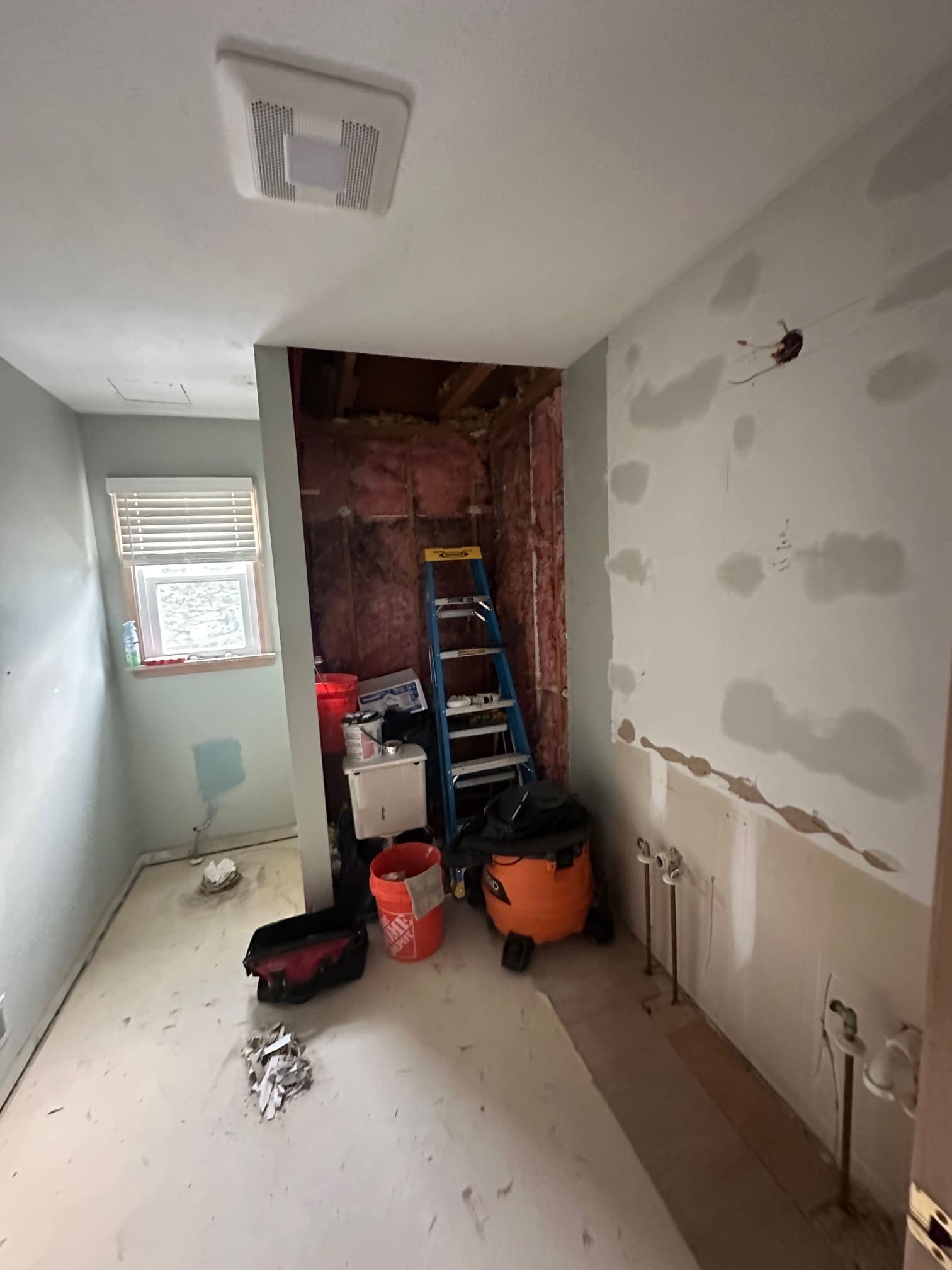 during photo of the Twinsburg master and guest bath remodel