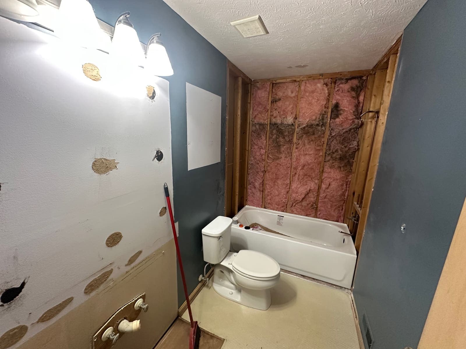during photo of the Twinsburg master and guest bath remodel