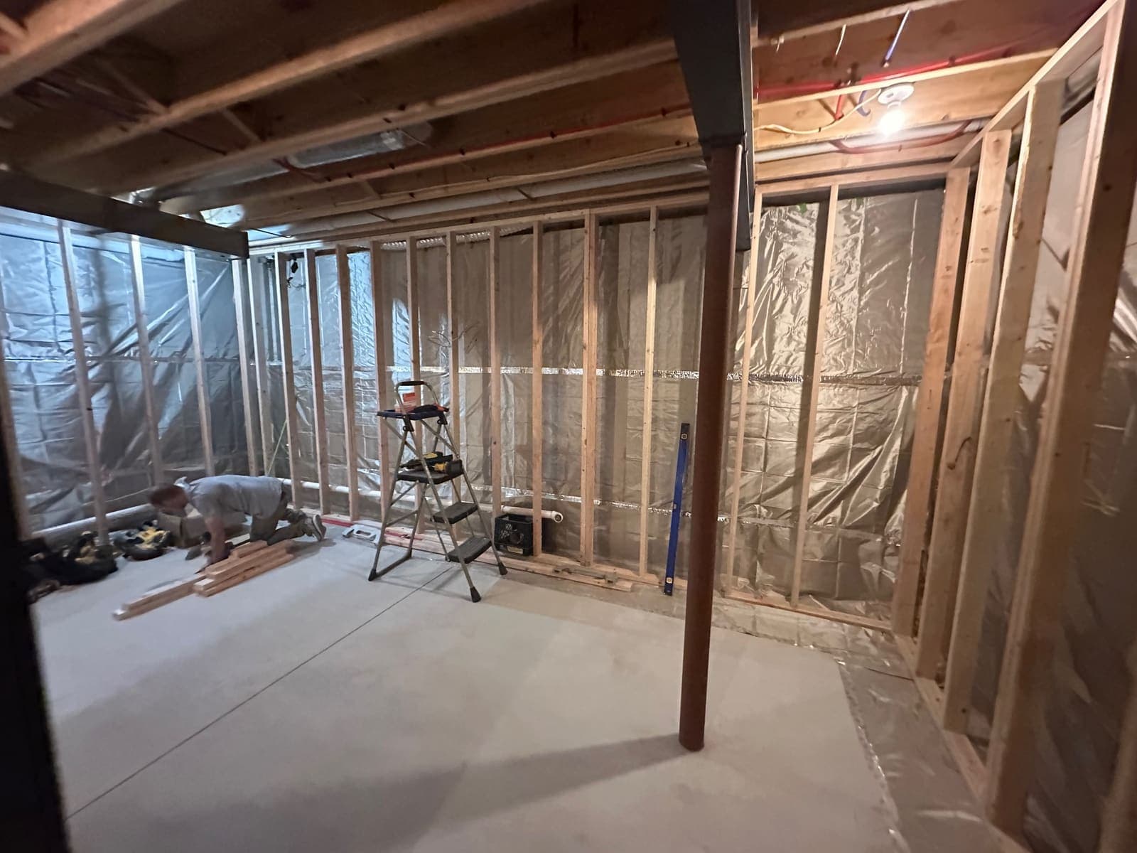 during photo of the Custom basement bar and lounge