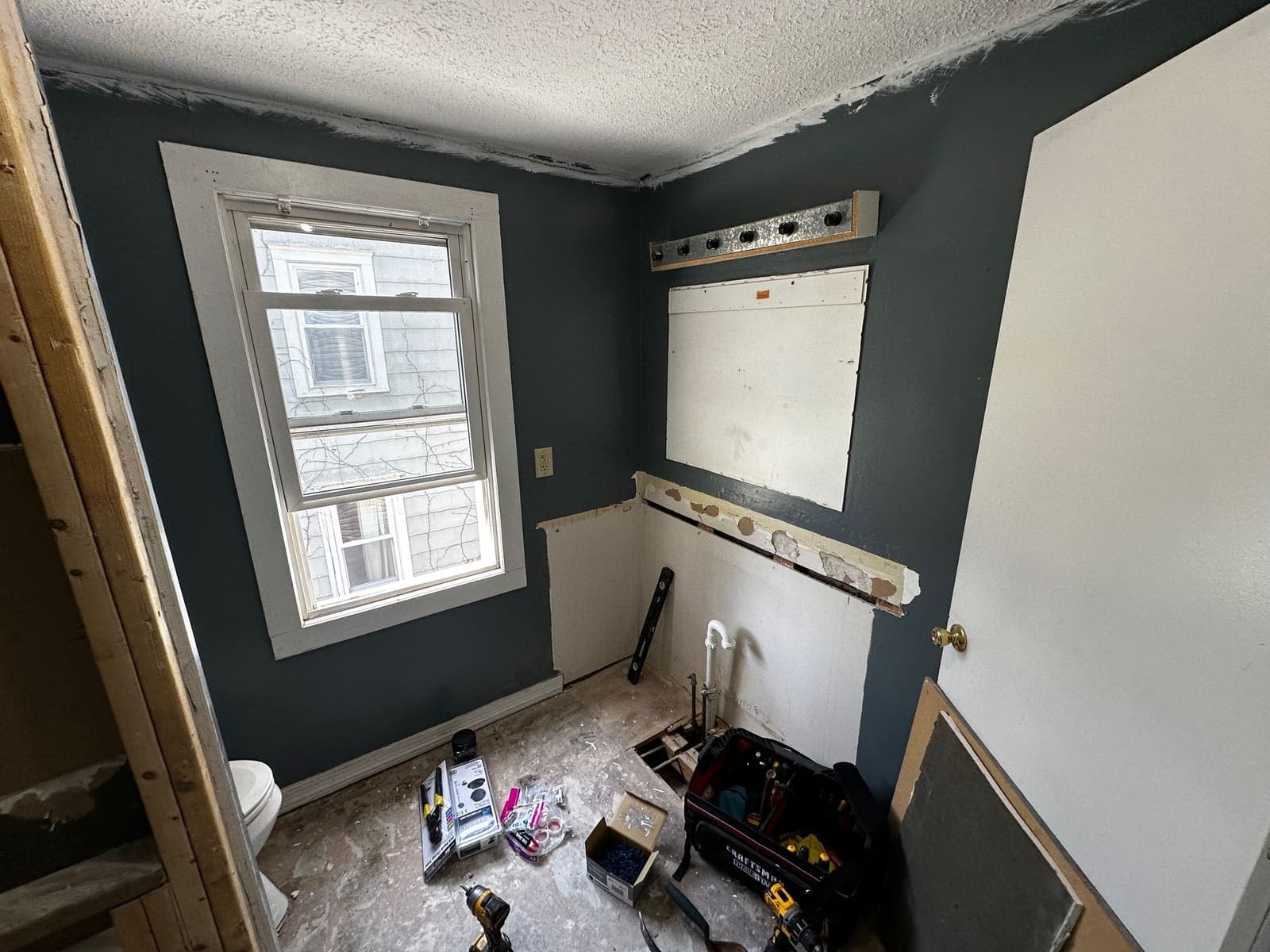 during photo of the Cuyahoga Falls bathroom remodel